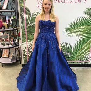Blue ball gown
